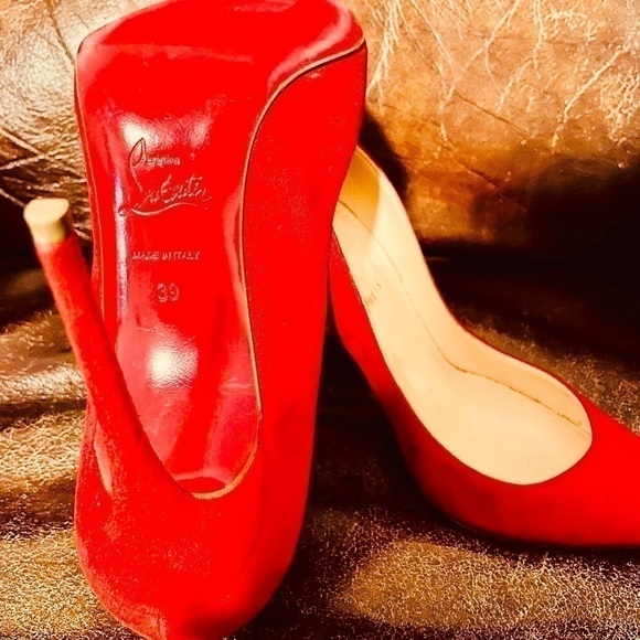 CHRISTIAN Louboutin So Kate 120mm. Veau Velour Suede Leather. Crimson Red EU 39. - Picture 6 of 11